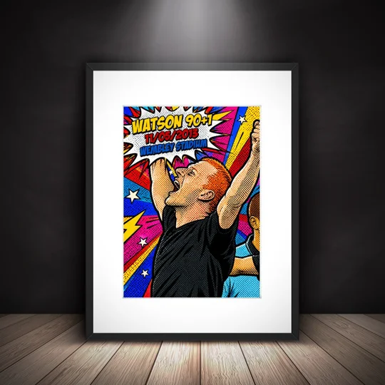 90+1 Wigan Watson FA Cup Winner Inspired Pop-Art Tribute Framed Print