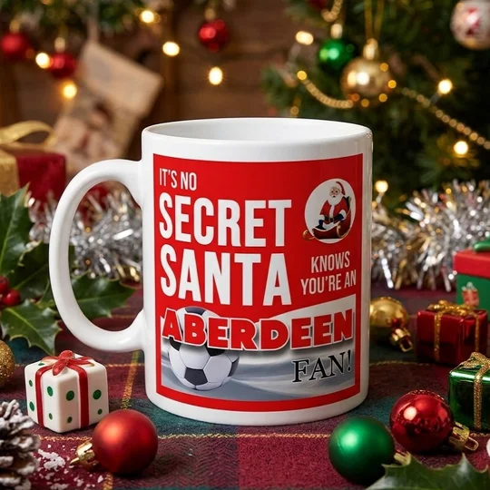 Aberdeen-inspired Secret Santa Christmas football gift mug