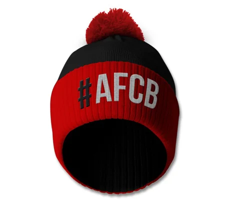 Bournemouth Hashtag Embroidered Retro-style Bobble Hat