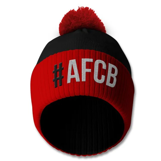 Bournemouth-Inspired Hashtag Embroidered Retro-Style Bobble Hat