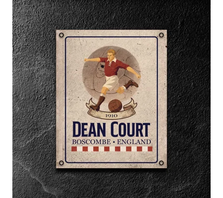Dean Court Vintage Metal Wall Sign | Bournemouth-Inspired Football Gift