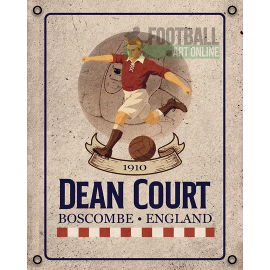 Bournemouth-inspired Dean Court retro metal wall sign football gift