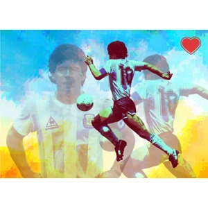 Argentina Diego Maradona Iconic Pop-art Digital Print