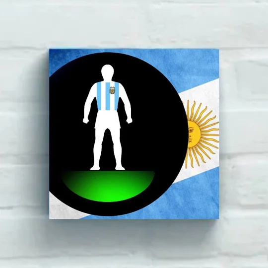 Argentina Soccer-Inspired Football Figure Art 20 x 20in Canvas Print