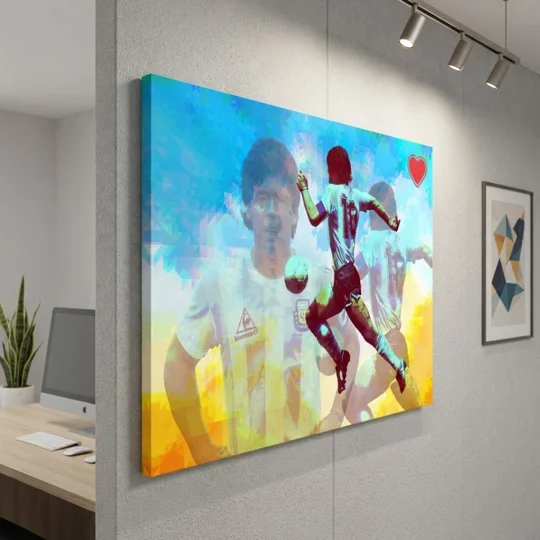 Diego Maradona Argentina-inspired iconic legend canvas football wall art
