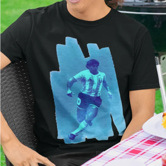 Argentina Diego Maradona-Inspired Iconic Legend Black T-shirt