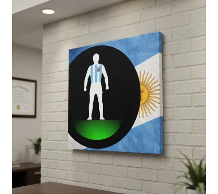Argentina Soccer-Inspired Football Figure Art 20 x 20in Canvas Print