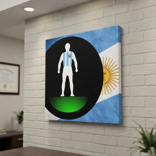 Argentina Soccer-Inspired Football Figure Art 20 x 20in Canvas Print