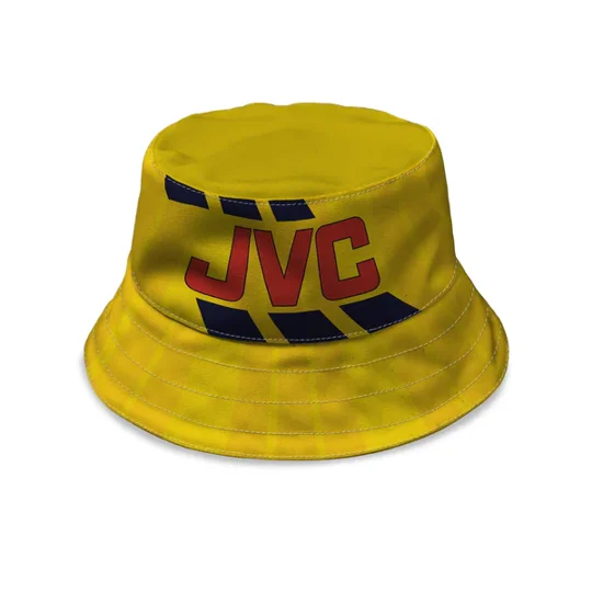 Retro Arsenal-inspired bucket hat based on the 1993 away style
