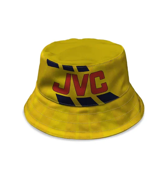 Retro Arsenal-inspired bucket hat based on the 1993 away style