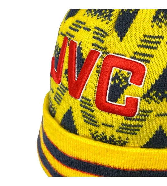 Arsenal Colours Bruised Banana Retro-Style Bobble Hat