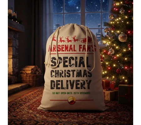 Arsenal-Inspired Football Fan Christmas Santa Sack