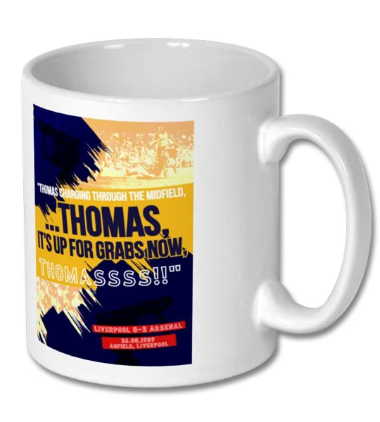 Arsenal Michael Thomas Its up for grabs now Mug