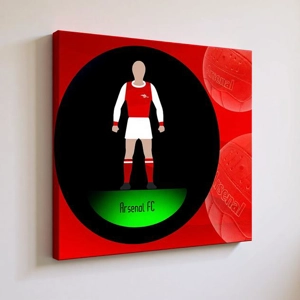 Arsenal Inspired Football Figure Art 20 x 20in Canvas Print | Soccer Wall Art