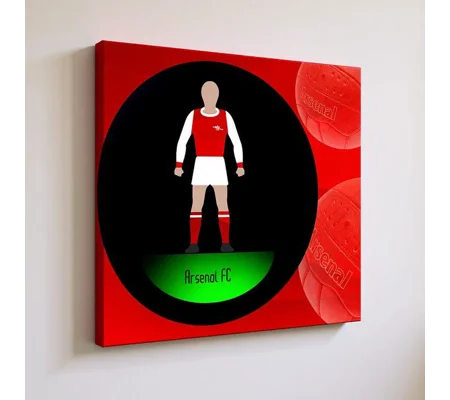 Arsenal Inspired Football Figure Art 20 x 20in Canvas Print | Soccer Wall Art