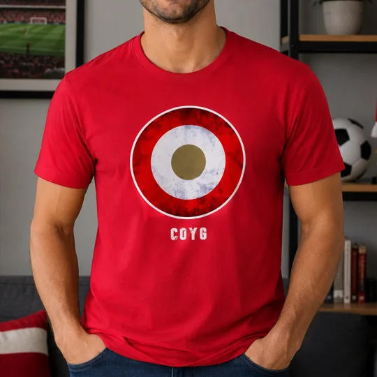 Arsenal Inspired Mod Target Retro Red T-Shirt | Vintage-Style Tee