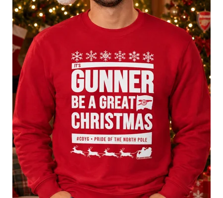 Arsenal-Inspired “It’s Gunner Be a Great Christmas” Sweatshirt