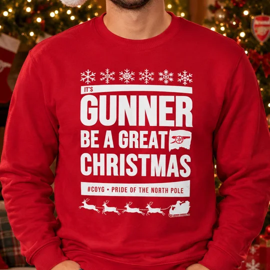 Arsenal-inspired It’s Gunner Be a Great Christmas sweatshirt