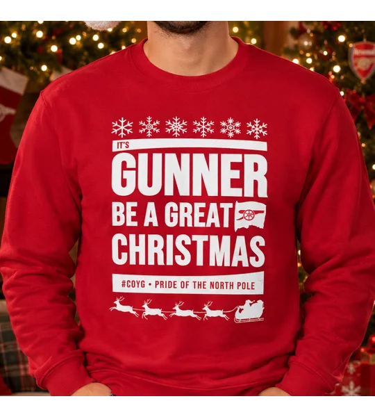 Arsenal-inspired It’s Gunner Be a Great Christmas sweatshirt