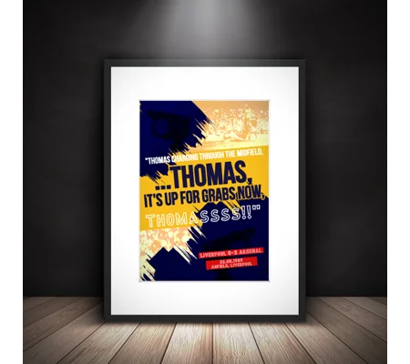 Arsenal Michael Thomas “It’s Up For Grabs Now” Framed Print – Iconic Goal Artwork