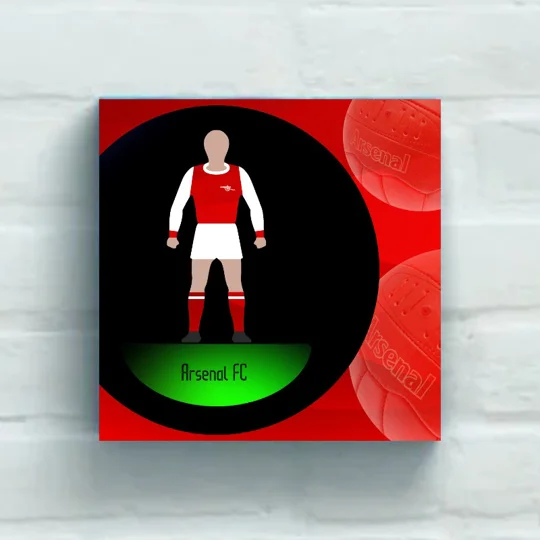 Arsenal Inspired Football Figure Art 20 x 20in Canvas Print | Soccer Wall Art