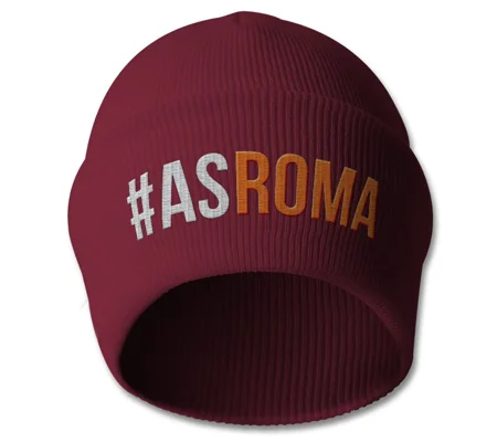 Embroidered Roma-Inspired Hashtag-Style Beanie Hat