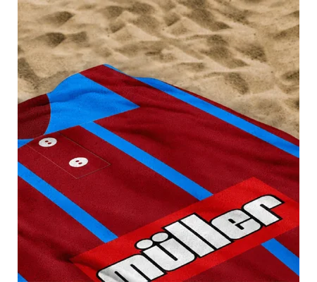 Aston Villa 1993 Home Shirt-Inspired Beach Towel | Retro Football Accessory