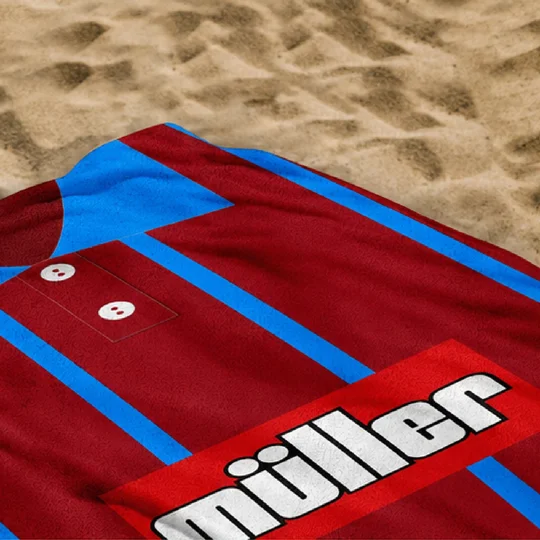 Aston Villa 1993 Home Shirt-Inspired Beach Towel | Retro Football Accessory