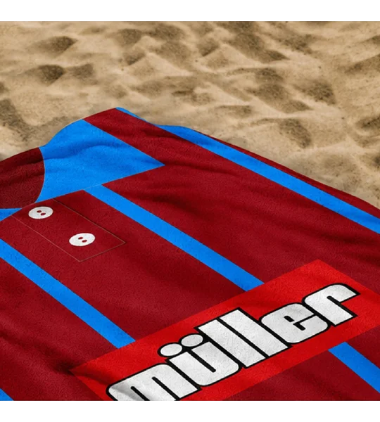 Aston Villa 1993 Home Shirt-Inspired Beach Towel | Retro Football Accessory