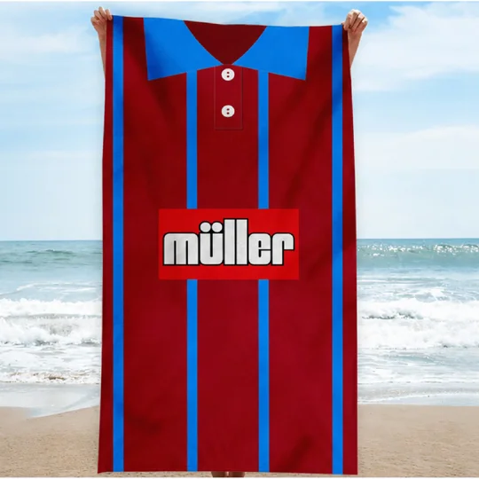 Aston Villa 1993 Home Shirt-Inspired Beach Towel | Retro Football Accessory