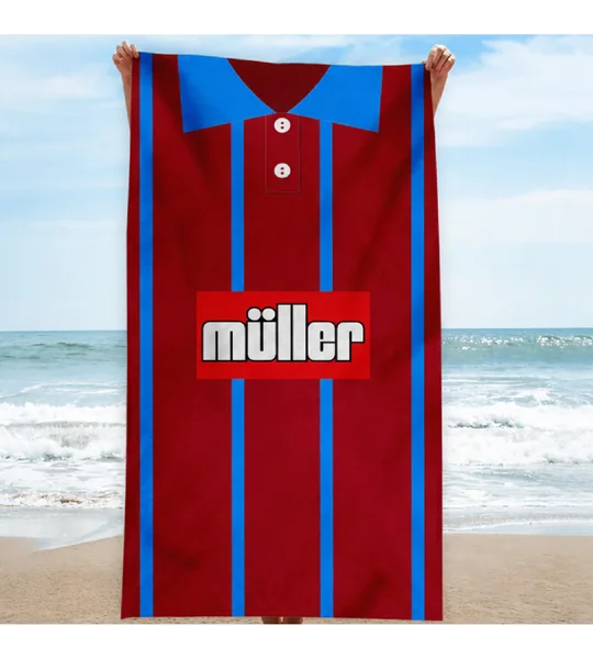 Aston Villa 1993 Home Shirt-Inspired Beach Towel | Retro Football Accessory