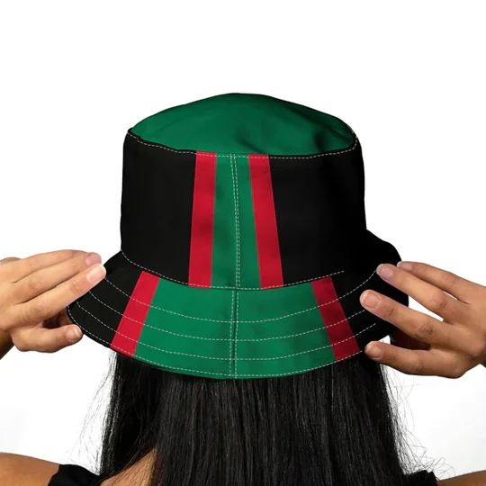 Retro Aston Villa-inspired bucket hat based on the 1994 away style