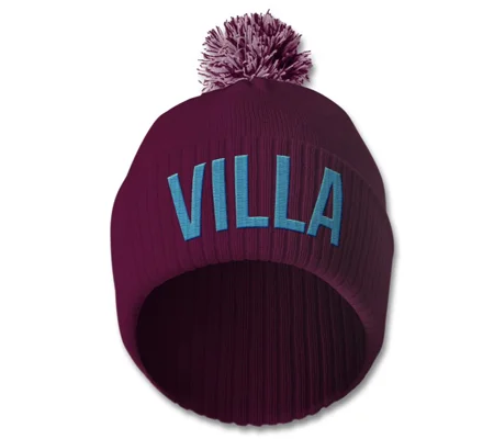 Aston Villa Themed Embroidered Retro-Style Bobble Hat