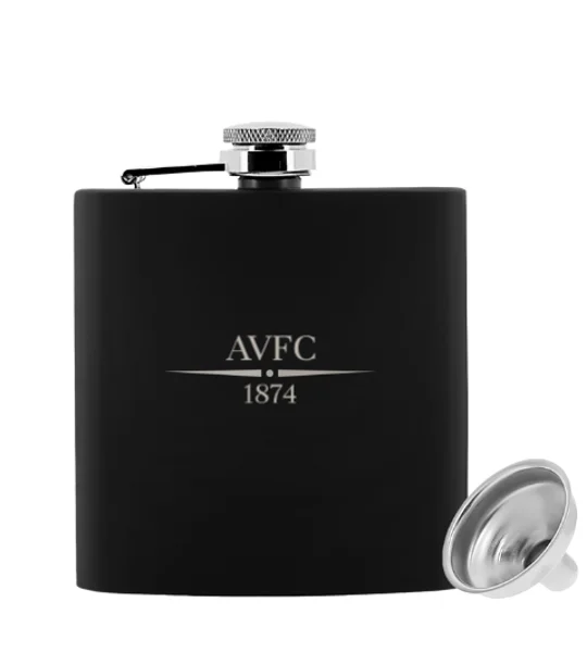 Aston Villa-inspired football hip flask with gift presentation box
