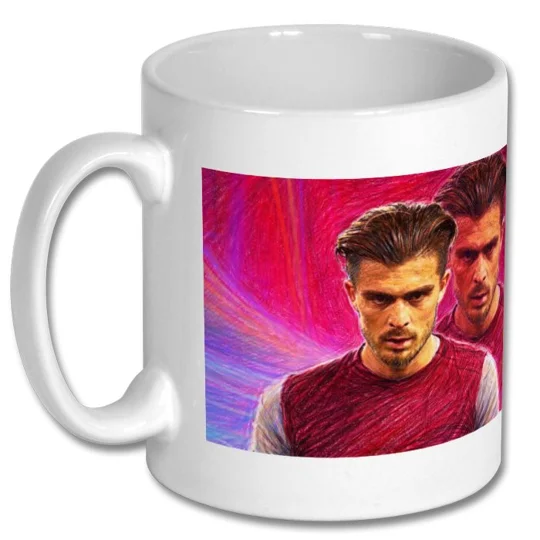 Aston Villa Themed Jack Grealish Art Mug | Football Gift Idea