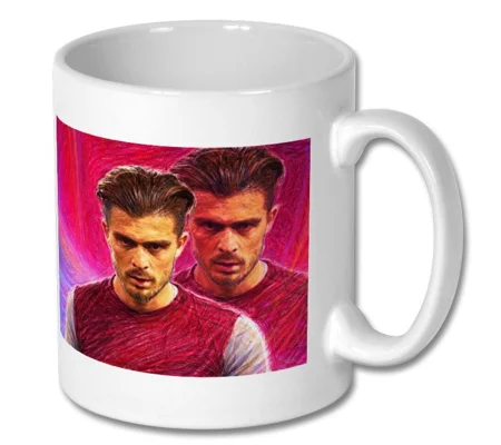 Aston Villa Themed Jack Grealish Art Mug | Football Gift Idea