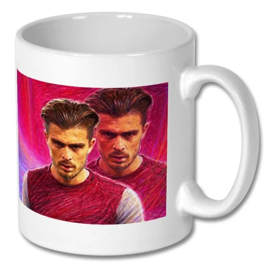 Aston Villa Themed Jack Grealish Art Mug | Football Gift Idea