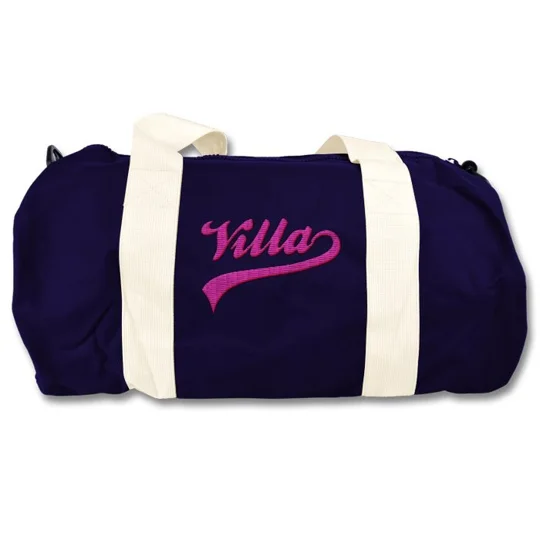 Retro-style Aston Villa-inspired barrel sports kitbag