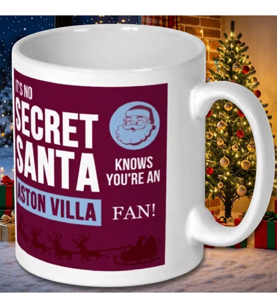 Aston Villa-inspired Secret Santa Christmas football gift mug