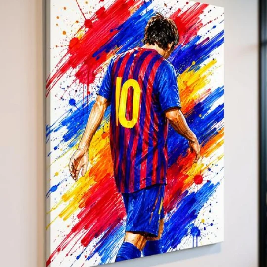 The Goat | Barcelona Messi-Inspired Football Art Canvas Print