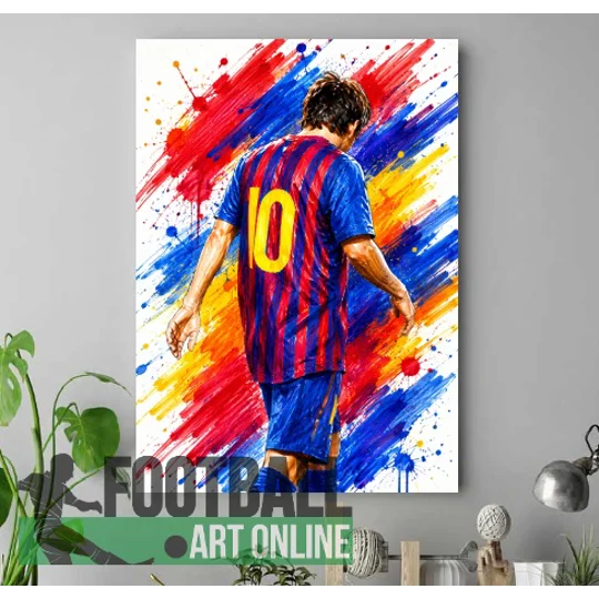 The Goat | Barcelona Messi-Inspired Football Art Canvas Print
