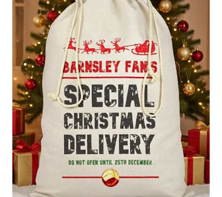 Barnsley-Inspired Christmas Football Santa Sack