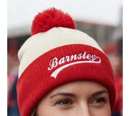 Barnsley-Inspired Retro-Style Football Bobble Hat