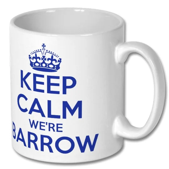 White Barrow-inspired football mug with vintage full-colour artwork