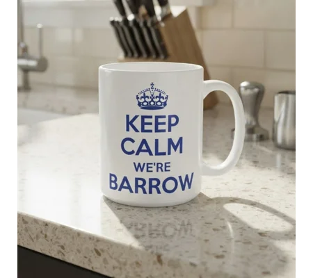 Barrow-Inspired Vintage Keep Calm Message Fan Mug