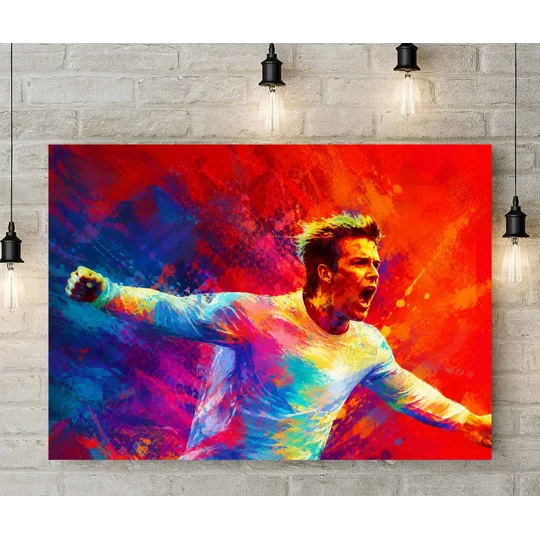 England-inspired David Beckham football canvas wall art