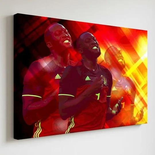 Belgium Romelu Lukaku Pop-art Canvas Print | Football Soccer Art