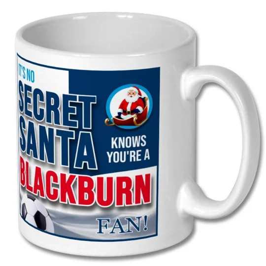 Blackburn Rovers-inspired football fan Christmas mug for office Secret Santa gifts