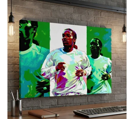 Bolton-Inspired Jay-Jay Okocha Pop Art Canvas Wall Art Print