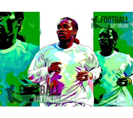 Bolton-Inspired Jay-Jay Okocha Abstract Football Art Print